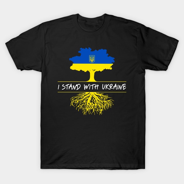 I Stand With Ukraine Tree Roots T-Shirt by Scar